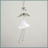 Beaded angel-White skirt, clear body & halo-First Communion gift idea